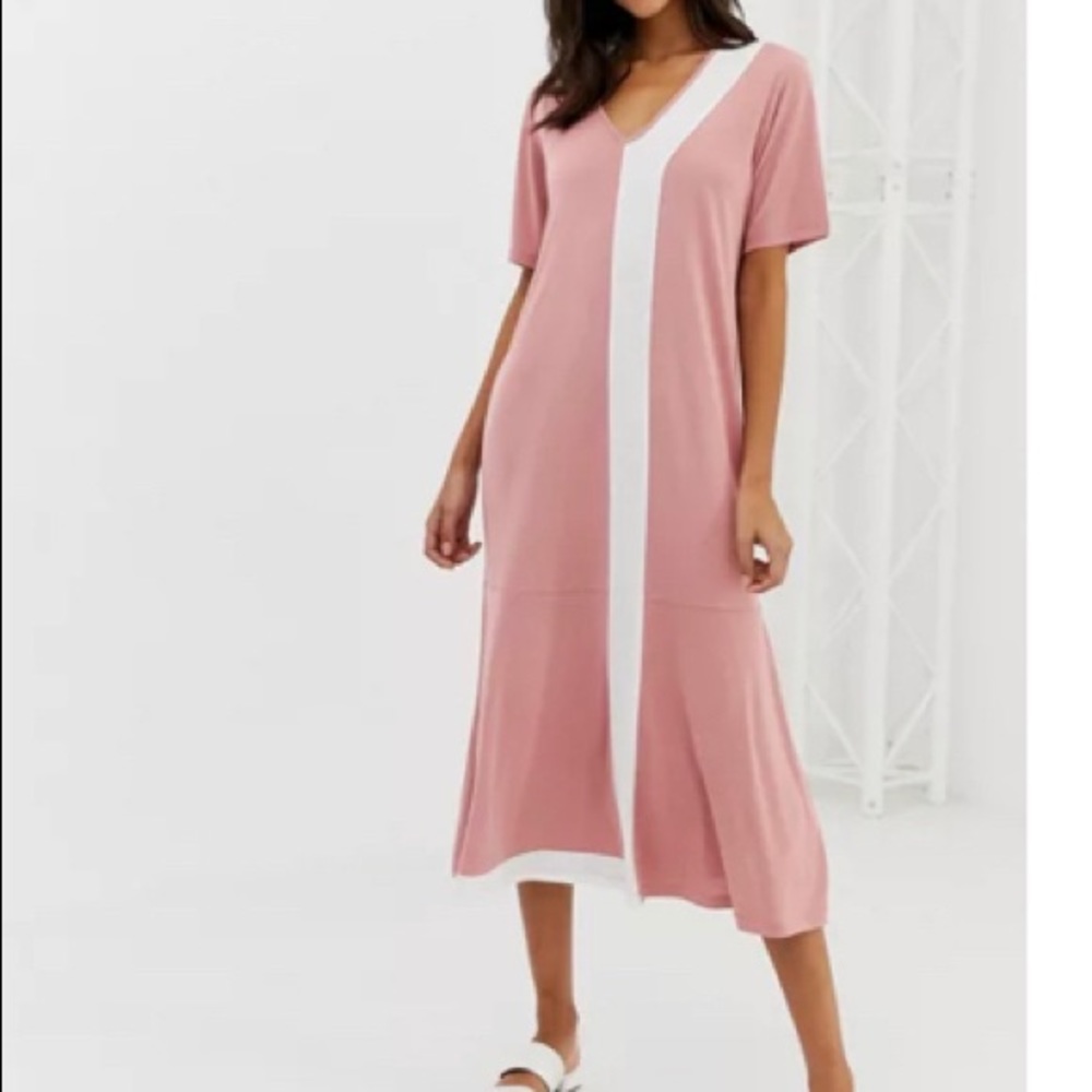 Native Youth maxi t-shirt dress with peplum hem
